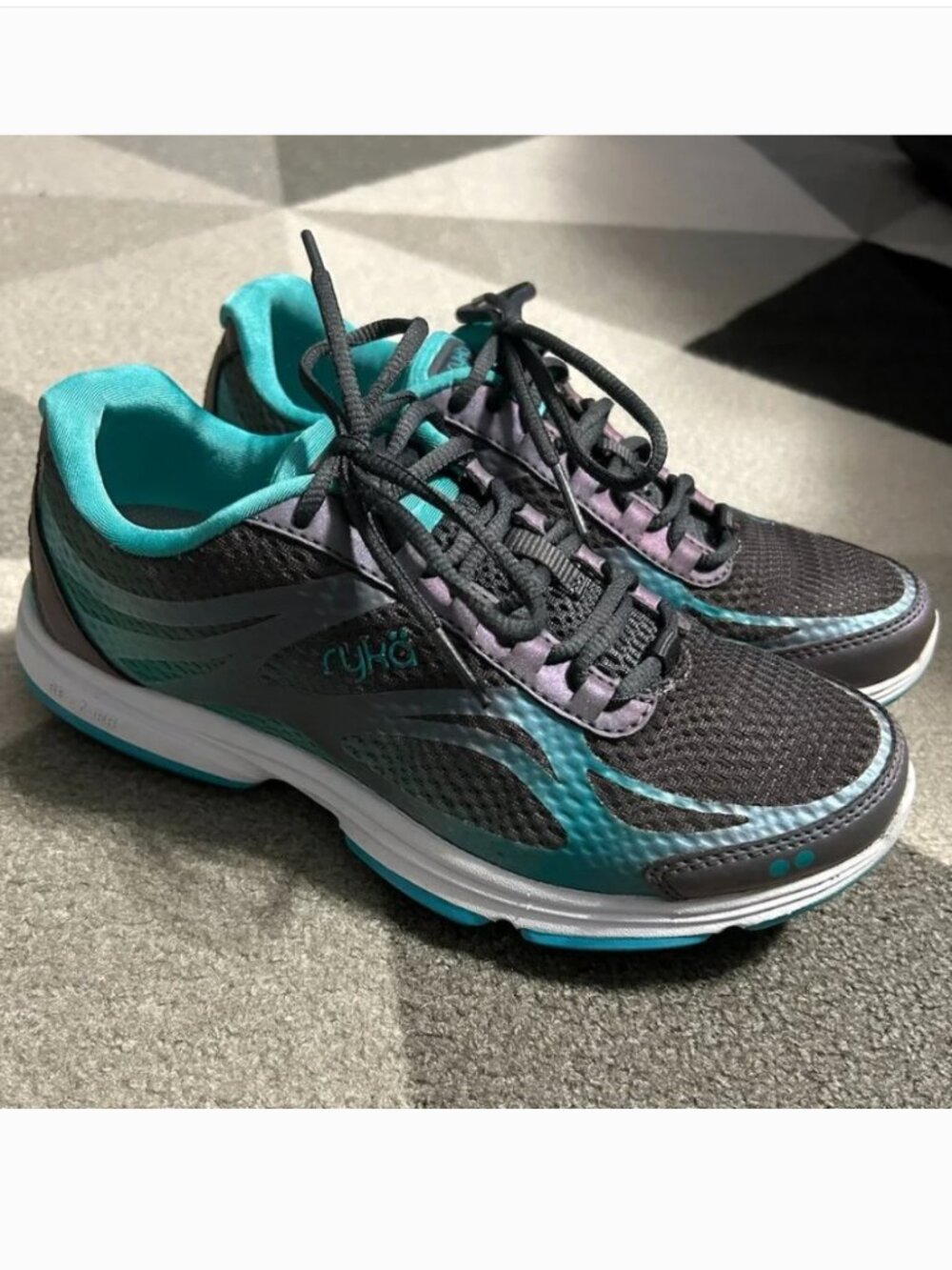 Ryka Devotion Plus‎ 2 Walking Casual Sneakers Dark Gray/Teal Women's Size 6